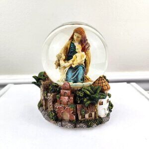 San Francisco Music Box Snowglobe Mother Mary Baby Angel Silent Night Musical